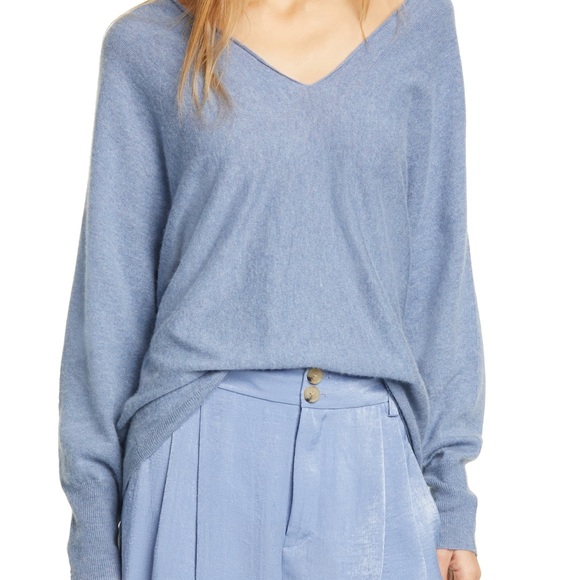 Vince Sweaters - Vince Double V-Neck Cashmere & Linen Sweater